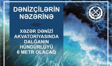 Xəzərdə dalğanın hündürlüyü 6 metrə çatacaq