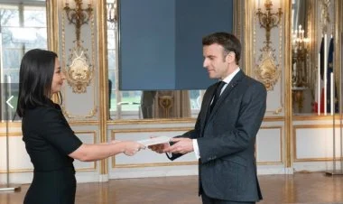 Leyla Abdullayeva etimadnaməsini Makrona təqdim etdi FOTO