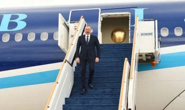 Prezident İlham Əliyev BƏƏ-nə işgüzar səfərə gəlib FOTO