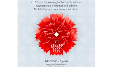Mehriban Əliyeva 20 Yanvar faciəsindən yazdı