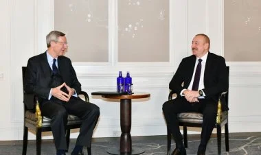 İlham Əliyev Münhendə görüş keçirdi FOTO