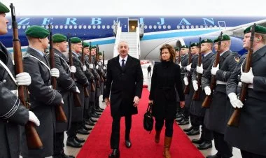 İlham Əliyev Almaniyaya getdi FOTO