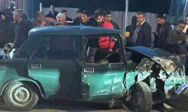 Bərdədə 4 maşın toqquşub, 5 nəfər xəsarət alıb