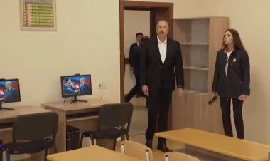 İlham Əliyev və xanımı Neftçalaya, oradan da Salyana getdi