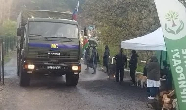 Sülhməramlıların avtomobil karvanı aksiya ərazisindən keçdi
