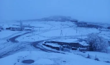 Qubaya qar yağıb FOTO