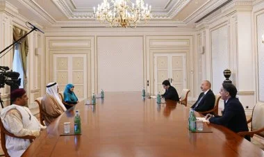 İlham Əliyev Ərəb Parlamentinin prezidentini qəbul edib FOTO