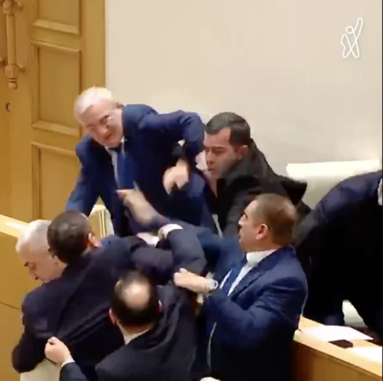 Gürcüstan parlamentində dava düşdü