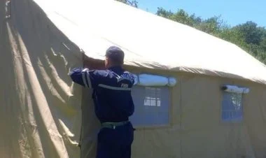 Lerikdə evləri dağılan şəxslər üçün çadırlar quruldu VİDEO