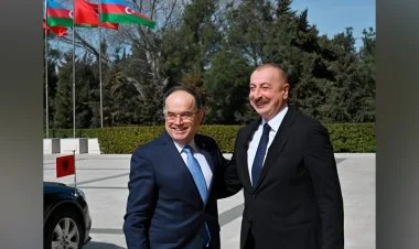 lham Əliyev Albaniya Prezidentini qarşıladı