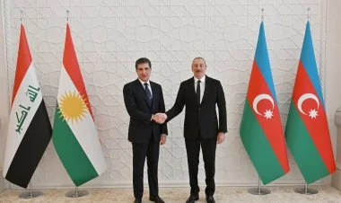 İlham Əliyev İraq Kürdüstan Regionunun başçısını qəbul edib