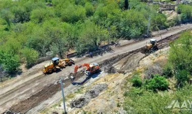 Horadiz-Zəngilan yolu əsaslı təmir olunur VİDEO