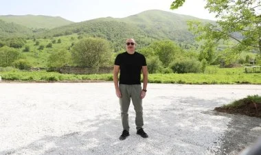 Əliyev Kəlbəcər–Laçın yolundakı işlərlə tanış olub FOTO