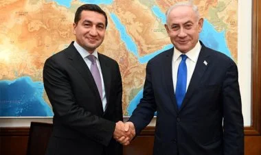 Hikmət Hacıyev Netanyahu ilə görüşüb FOTO