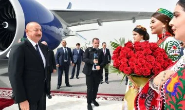 İlham Əliyev Tacikistana gəlib FOTO