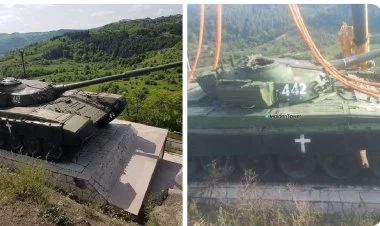 Şuşanın girişindəki Albertin vurduğu tank götürülür VİDEO