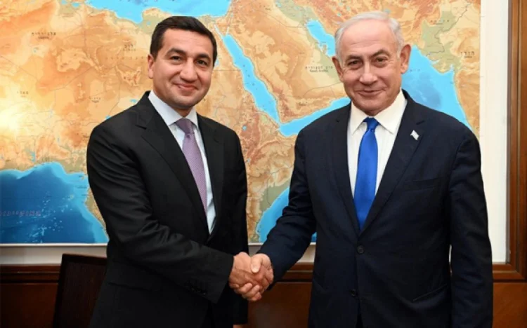 Hikmət Hacıyev Netanyahu ilə görüşüb FOTO