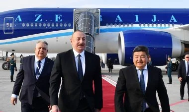 İlham Əliyev Qırğızıstana səfərə gəlib