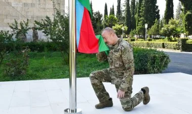Ağdərədə Azərbaycanın Dövlət Bayrağını ucaldıldı FOTO