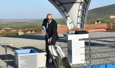 İlham Əliyev Füzulidə Qarğabazar kəndinin təməlini qoyub