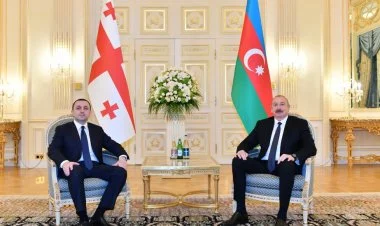 İlham Əliyev İrakli Qaribaşvili ilə görüşüb FOTO