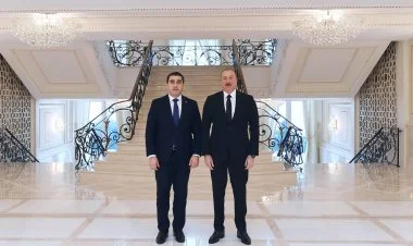 İlham Əliyev Gürcüstan parlamenti sədrini qəbul edib FOTO