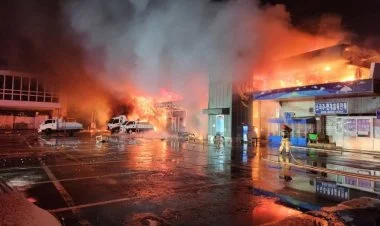 Cənubi Koreyada bazarda güclü yanğın olub