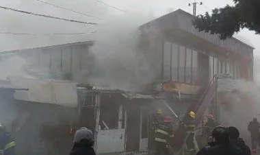 Şəmkirdə bazar ərazisində yanğın baş verib