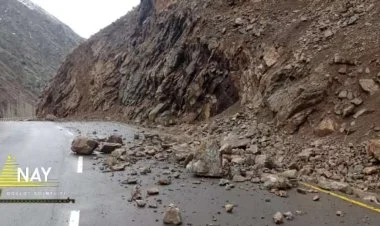 Ordubadın Pəzməri kəndinə gedən dağ yolunda uçqun olub