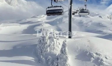 Şahdağa qar yağdı