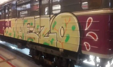 Fransız  gizli şəkildə metronun deposunda rəssamlıq edib
