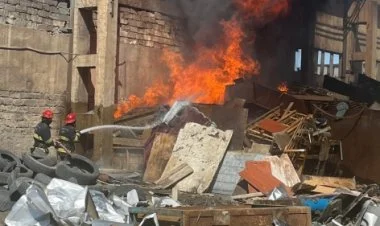 Dərnəgüldə fəaliyyət göstərməyən zavod ərazisində yanğın