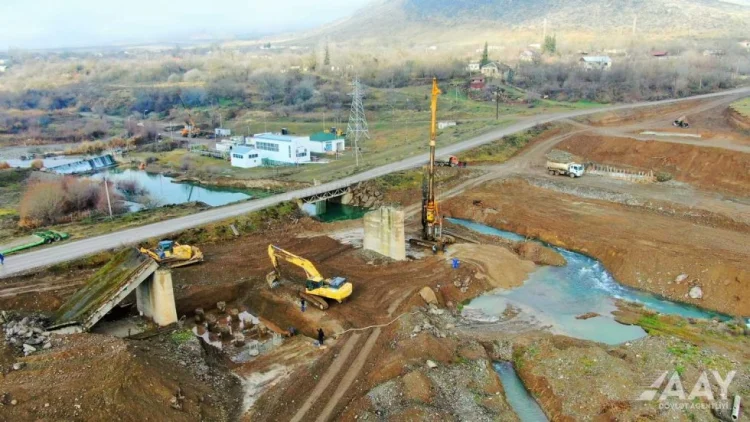 Ağdərə-Ağdam yolunun inşasına başlanıldı FOTO