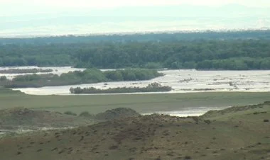 Kür yenə daşdı, Qazaxda bəzi əkin sahələri su altında qaldı