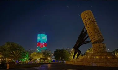Bağdadda bina Azərbaycan bayrağı ilə işıqlandırıldı
