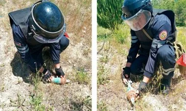 Şahbuzda 82 mm-lik minaatan mərmisi tapılıb FOTO