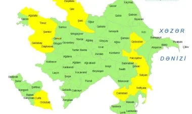 Küləkli hava şəraiti ilə bağlı sarı xəbərdarlıq edilib