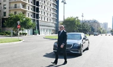 İlham Əliyev yeni yolun açılışında YENİLƏNİB FOTO