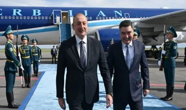 İlham Əliyev Qazaxıstana səfərə gəlib