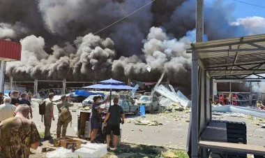Rusiyanın Ukrayna supermarketinə raket zərbəsi FOTO/VIDEO