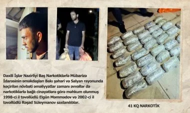 41 kiloqram narkotik dövriyyədən çıxarılıb