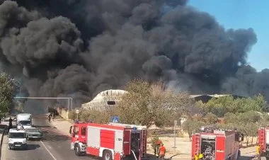 Suraxanı rayonunda güclü yanğın YENİLƏNİR/FOTO