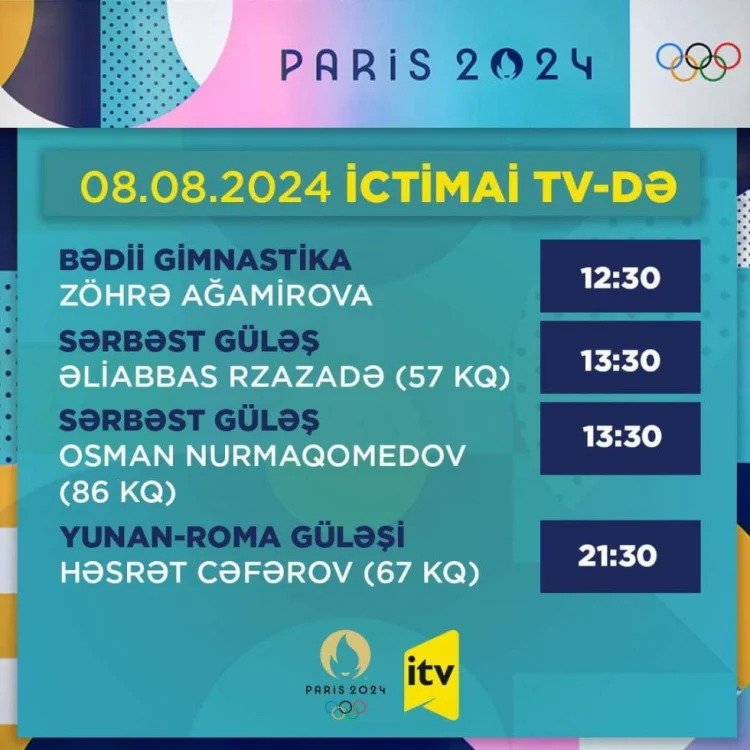 Paris-2024: Bu gün 4 idmançımız yarışacaq