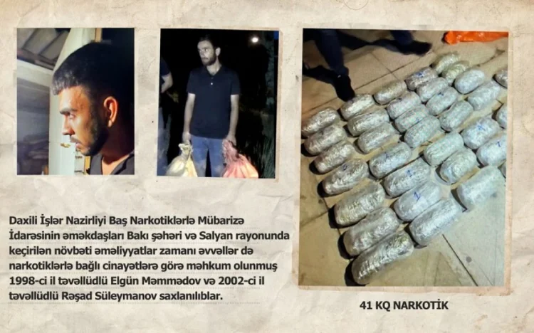 41 kiloqram narkotik dövriyyədən çıxarılıb