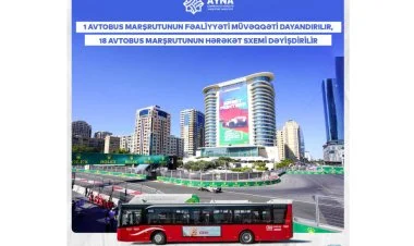 Sabahdan bir sıra avtobus marşrutunun hərəkət sxemi dəyişir