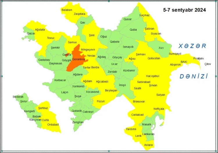 Küləklə bağlı sarı və narıncı xəbərdarlıq verilib