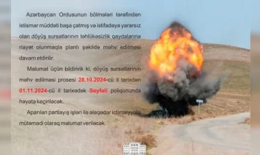 Seyfəli poliqonunda döyüş sursatları məhv ediləcək