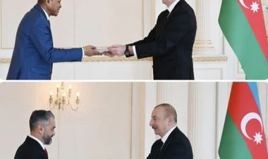 İlham Əliyev xarici səfirlərin etimadnaməsini qəbul edib