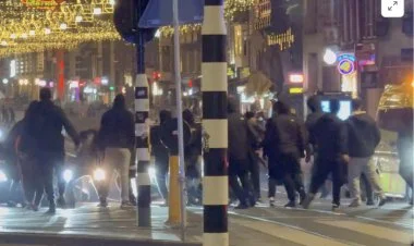 Amsterdamda Fələstin tərəfdarları israillilərə hücum ediblər