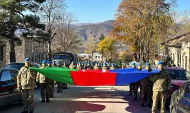 Laçında hərbçilərin iştirakı ilə yürüş təşkil olunub FOTO
